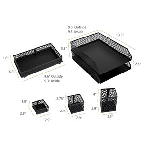 Load image into Gallery viewer, Riviera 6 Piece Black Interlocking Desk Organizer Set
