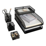 Load image into Gallery viewer, Riviera 6 Piece Black Interlocking Desk Organizer Set
