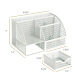 Load image into Gallery viewer, Fontvieille Unique Metal White Desk Organizer with Drawer
