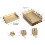Load image into Gallery viewer, Riviera 6 Piece Gold Interlocking Desk Organizer Set
