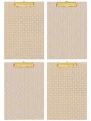 Load image into Gallery viewer, Set of 4 Decorative Clipboards with Light Pink Patterns and Gold Foil