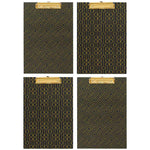 Load image into Gallery viewer, Set of 4 Decorative Clipboards with Dark Geometric Patterns and Gold foil

