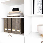 Load image into Gallery viewer, Foldable Magazine File Holder with Gold Label Holder - Set of 4 - Dark Grey and Gold
