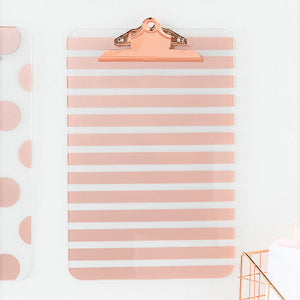 Decorative Set of 4 Rose Gold Clipboards