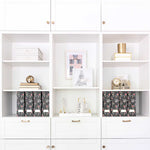 Load image into Gallery viewer, Foldable Magazine File Holder with Gold Label Holder - Set of 4 - Floral and Black
