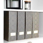 Load image into Gallery viewer, Foldable Magazine File Holder with Gold Label Holder - Set of 4 - Dark Grey and Gold
