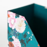 Load image into Gallery viewer, Foldable Magazine File Holder with Gold Label Holder - Set of 4 - Floral and Teal
