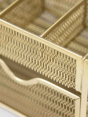 Load image into Gallery viewer, Fontvieille Gold Desk Organizer with Drawer
