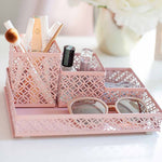 Load image into Gallery viewer, Riviera 6 Piece Pink Interlocking Desk Organizer Set
