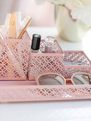 Load image into Gallery viewer, Riviera 6 Piece Pink Interlocking Desk Organizer Set

