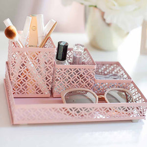 Load image into Gallery viewer, Riviera 6 Piece Pink Interlocking Desk Organizer Set
