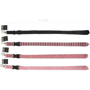 Pink Lanyard Keychain for Women Girls - 4 Pcs Set - 4 Cute Designs