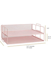 Load image into Gallery viewer, Fontvieille Stackable Pink Paper Tray - Set of 2 - Letter Size
