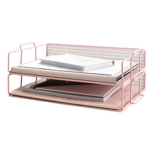 Fontvieille Stackable Pink Paper Tray - Set of 2 - Letter Size
