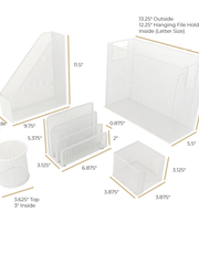 Load image into Gallery viewer, Fontvieille 5 Piece White Desk Organizer Set with Desktop Hanging File Organizer
