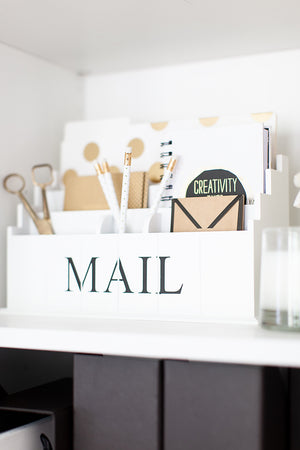 Load image into Gallery viewer, White Wooden Mail Organizer - 3 Tier
