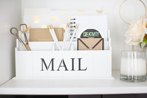 White Wooden Mail Organizer - 3 Tier