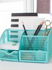 Load image into Gallery viewer, Fontvieille Unique Metal Aqua Desk Organizer with Drawer

