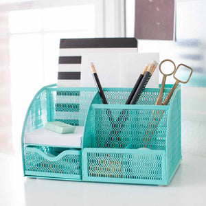 Load image into Gallery viewer, Fontvieille Unique Metal Aqua Desk Organizer with Drawer
