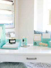 Load image into Gallery viewer, Riviera 6 Piece Aqua Desk Organizer Set
