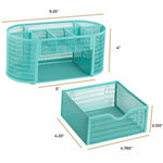 Load image into Gallery viewer, Fontvieille Aqua Desk Organizer with Drawer
