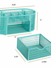 Load image into Gallery viewer, Fontvieille Aqua Desk Organizer with Drawer
