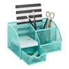 Fontvieille Unique Metal Aqua Desk Organizer with Drawer