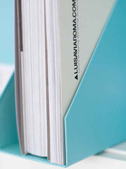 Load image into Gallery viewer, Foldable Magazine File Holder with Leather Label Holder - Set of 6 - Aqua
