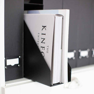 Foldable Magazine File Holder with Leather Label Holder - Set of 6 - Black
