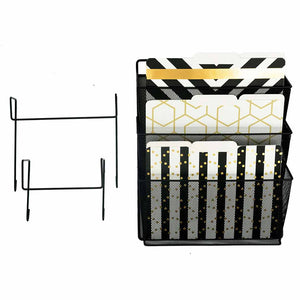 Load image into Gallery viewer, Office Cubicle Black Wire Mesh Hanging Wall File Organizer
