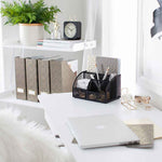 Load image into Gallery viewer, Fontvieille Unique Metal Black Desk Organizer with Drawer

