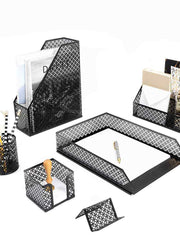 Load image into Gallery viewer, Riviera 6 Piece Black Desk Organizer Set
