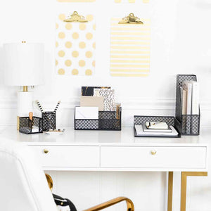 Load image into Gallery viewer, Riviera 6 Piece Black Desk Organizer Set
