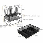 Load image into Gallery viewer, Fontvieille Desk Organizer with File Sorters and Drawer - Black
