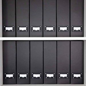 Load image into Gallery viewer, Foldable Magazine File Holder with Leather Label Holder - Set of 6 - Black
