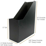 Load image into Gallery viewer, Foldable Magazine File Holder with Leather Label Holder - Set of 6 - Black
