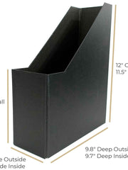 Load image into Gallery viewer, Foldable Magazine File Holder with Leather Label Holder - Set of 6 - Black
