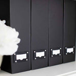 Load image into Gallery viewer, Foldable Magazine File Holder with Leather Label Holder - Set of 6 - Black
