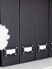 Load image into Gallery viewer, Foldable Magazine File Holder with Leather Label Holder - Set of 6 - Black
