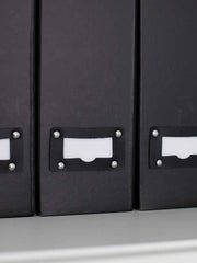 Load image into Gallery viewer, Foldable Magazine File Holder with Leather Label Holder - Set of 6 - Black
