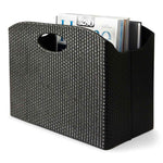 Load image into Gallery viewer, Quality Leather Magazine Holder Basket with Handles - Black

