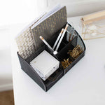 Load image into Gallery viewer, Fontvieille Unique Metal Black Desk Organizer with Drawer
