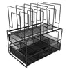 Fontvieille Desk Organizer with File Sorters and Drawer - Black
