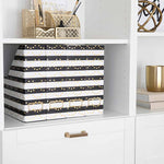 Load image into Gallery viewer, Foldable Magazine File Holders with Gold Label Holder - Set of 4 - Black and Gold
