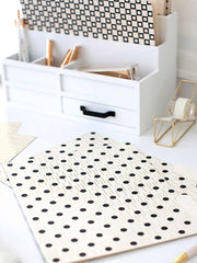 Load image into Gallery viewer, Decorative File Folders - 1/3 Cut Tabs - Letter Size - Set of 12 - 2 Each of 6 Cute Patterns with Gold Foil - (Geometric White Black Gold)
