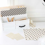 Load image into Gallery viewer, Decorative File Folders - 1/3 Cut Tabs - Letter Size - Set of 12 - 2 Each of 6 Cute Patterns with Gold Foil - (Geometric White Black Gold)
