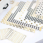 Load image into Gallery viewer, Decorative File Folders - 1/3 Cut Tabs - Letter Size - Set of 12 - 2 Each of 6 Cute Patterns with Gold Foil - (Geometric White Black Gold)
