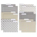 Load image into Gallery viewer, Decorative File Folders - 1/3 Cut Tabs - Letter Size - Set of 12 - 2 Each of 6 Cute Patterns with Gold Foil - (Geometric White Black Gold)
