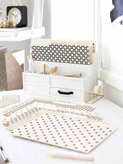 Load image into Gallery viewer, Decorative File Folders - 1/3 Cut Tabs - Letter Size - Set of 12 - 2 Each of 6 Cute Patterns with Gold Foil - (Geometric White Black Gold)
