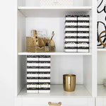 Load image into Gallery viewer, Foldable Magazine File Holders with Gold Label Holder - Set of 4 - Black and Gold
